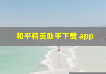 和平精英助手下载 app